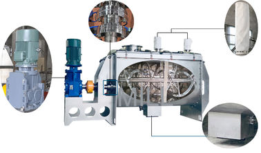 Automatic Flour Powder Plough Shear Mixer , Horizontal Ribbon Blender Machine